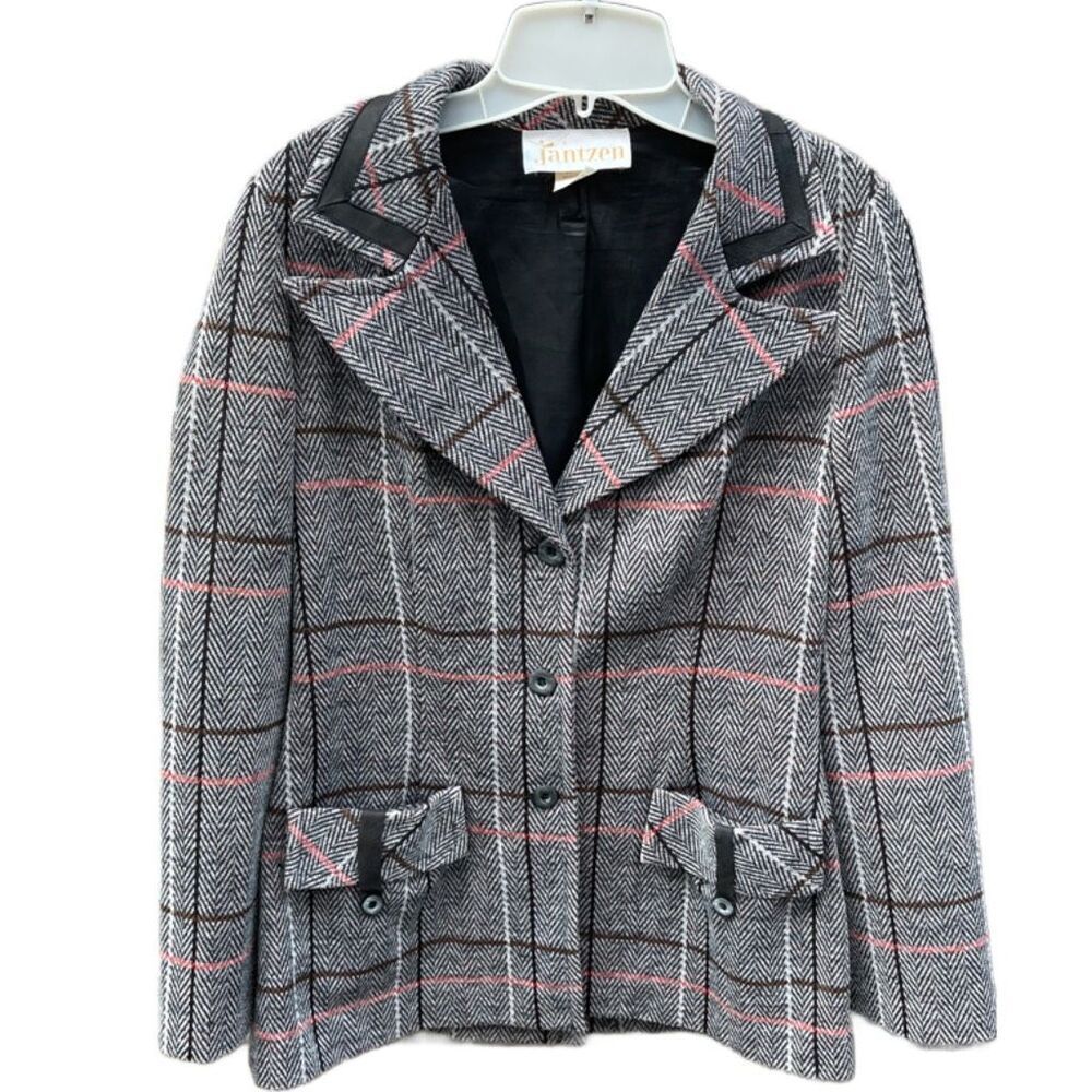 Vintage Jantzen plaid size 12 1970’s blazer.